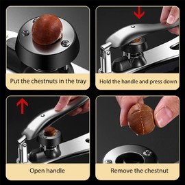 Stainless Steel Chestnut Cutter Tool, Protable Nutcracker with Embedded, Easy to Use, Compact and Portable for Cracking Open Chestnuts, Walnuts, Hazelnuts