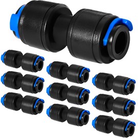 YAIRMIS 10 Pack 1/4" Drip Universal Straights Fitting Connectors, Quick Connect Universal Drip Irrigation Tubing Coupling Valve, Connector Locking Fitting for Sprinkler or Drip Irrigation System