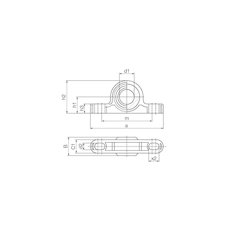 Pillow Block Bearing: Maintenance-free dry running KSTM-05 / diameter d1