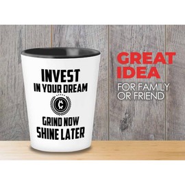 Flairy Land Trader Shot Glass 1.5oz - Invest In Your Dream - Trader Broker Gift Investing Financial Adviser Trading Planner Market Day Digital Currency