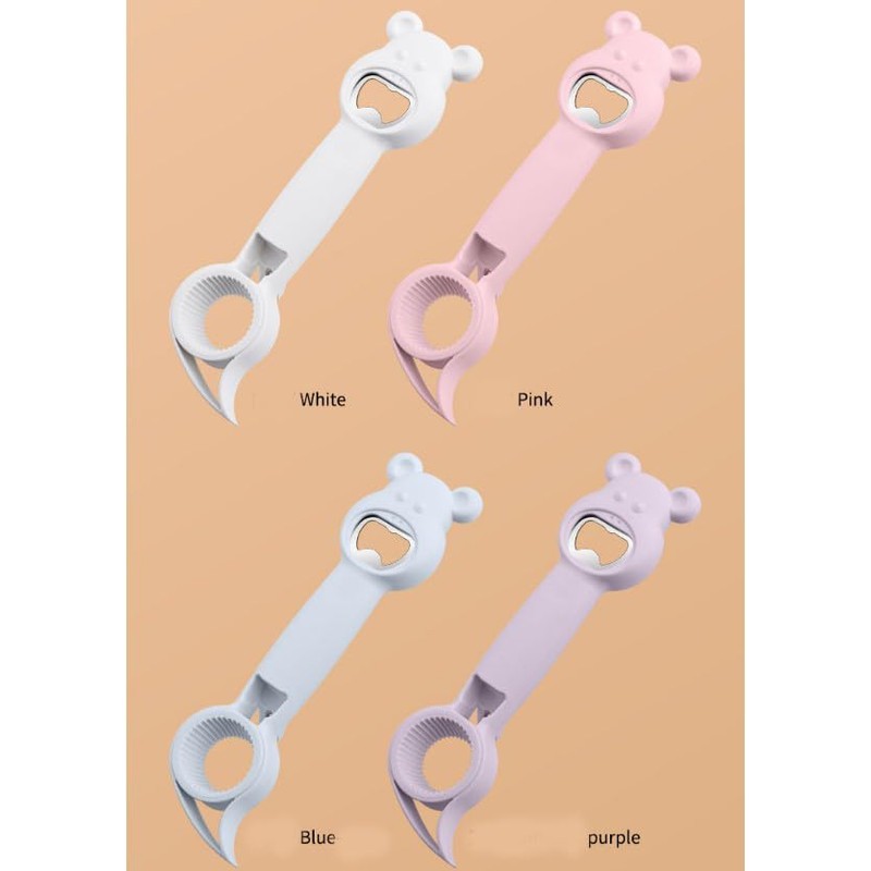 ZONADA 4xPlastic Household Bear Bottle Opener - Multi-Functional Tool for