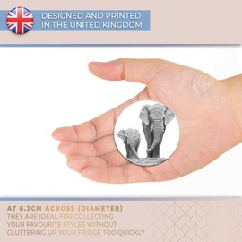 Destination Vinyl ltd Magnet for Refrigerator, Fridge BW - Mother & Baby Elephant Cute for Office, Cabinet and Whiteboard, Magnetic Stickers, 38265