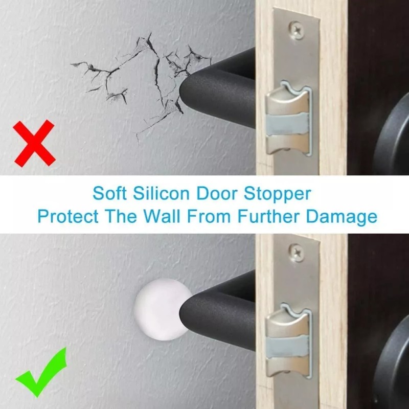 Baixi Protector De Pared Tope De Silicona Para Puerta 10