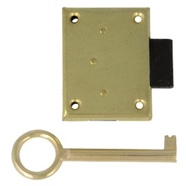 Amig - Einbauverschluss für Möbel | 35 mm Einlass | Inklusive Schlüssel | Verschlusssystem für Tische, Schränke und kleine Möbel | Mattgoldenes Messing.