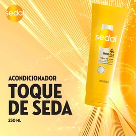 Sedal Acondicionador Toque de Seda, 4% Amino-Silk Complex. 100 h de Suavidad en 1 min*. Cabello 100% más Sedoso. Control del Frizz*, 250 mL