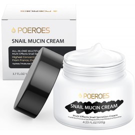 POEROES Crema hidratante facial con mucina de caracol al 99,3% de 4,23 onzas líquidas Crema hidratante facial de uso diario para pieles secas y sensibles Loción facial con tendencia al acné