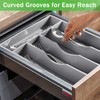 Greenual Gray Silverware Organizer 10 In Utensil Organizer Silverware Tray