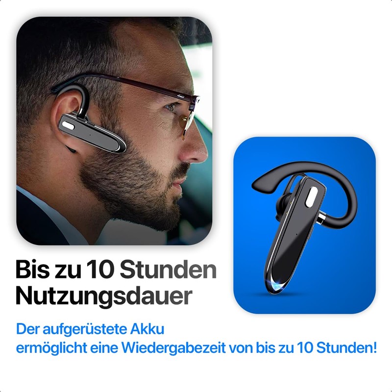URGOODS Bluetooth Headset - Wireless Hands-Free Phone - Hands-Free Bluetooth