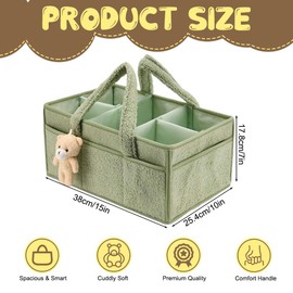 Afenau Nappy Bag Organiser, Changing Organiser Home with Handles & Compartments, Portable Nappy Organiser on the go, Durable Nappy Organiser, Changing Basket Organiser for On the Go Travel, Home