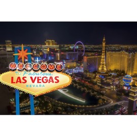 YongFoto 3x2.5m Las Vegas Backdrop Welcome to Fabulous Las Vegas Casino Nevada Billboard Sign City Night Vision Photography Background Film Themes Party Decor Photo Props Vinyl