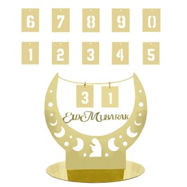Ramadan Calendar, Eid Mubarak DIY Ramadan Decoration, Moon Ramadan Decoration, Acrylic Gold Decoration, Ramadan Advent Calendar, Islamic Decoration, Suitable for Eid Mubarak