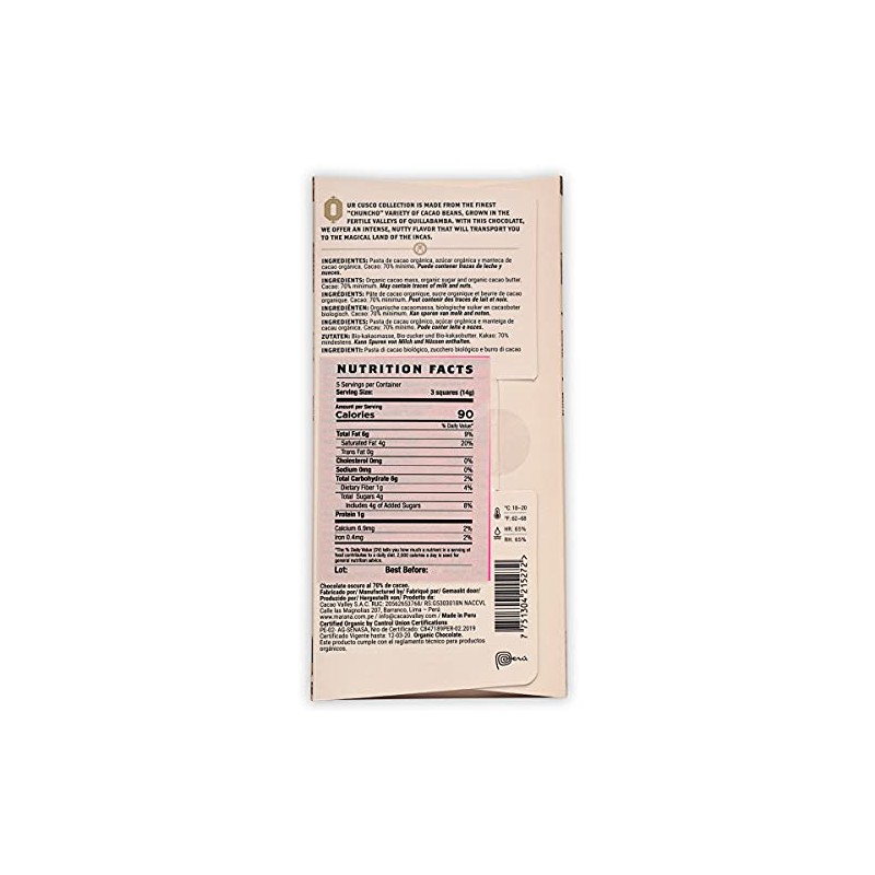 Maraná Chocolate Cusco 70% Dark Chocolate 3 Pack - Peruvian