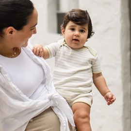 Burt's Bees Baby Baby Boys Short Sleeve Rompers, 100% Organic Cotton One-Piece Coverall and Layette Set