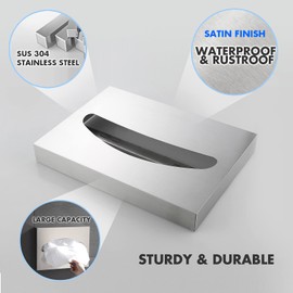 Toilet Seat Cover Dispenser Wall Mounted SUS 304 Stainless Steel Brushed