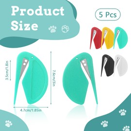 5 Pieces Colorful Pet Knotting Comb Set, Small Plastic Cat Hair Removal Tool, Multifunctional Dematting Comb for Dogs Grooming Removing Loose Tangled Supplies