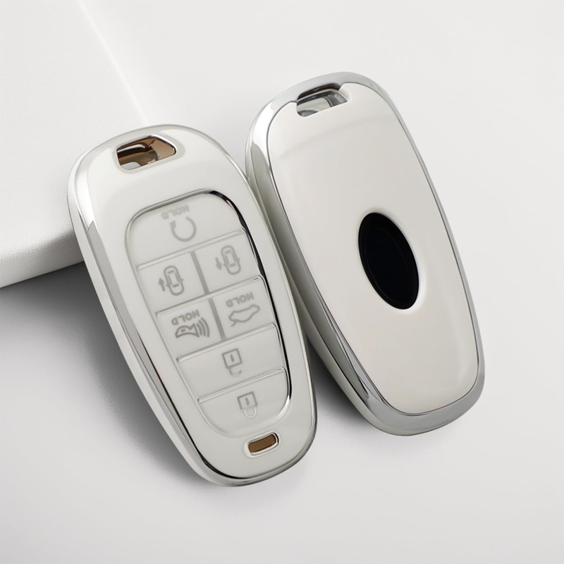 Eisgul for Hyundai Key Fob Cover with Leather Keychain Soft