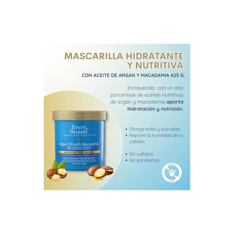Every Strand Mascarilla Hidratante con Aceite de Argan Macadamia 425