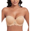 DotVol Women's Full Figure Strapless Bra Multiway Plus Size Underwire