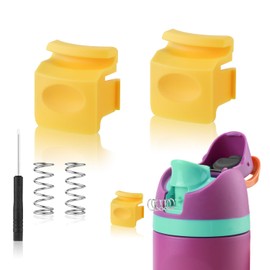 2pcs Replacement Button Compatible with Owala FreeSip 24oz 32oz, Water Bottle Lid Mouth Push Switch Top Cap Seal Stopper Replacement Parts for Owala 19/24/32/40oz Accessories, Yellow