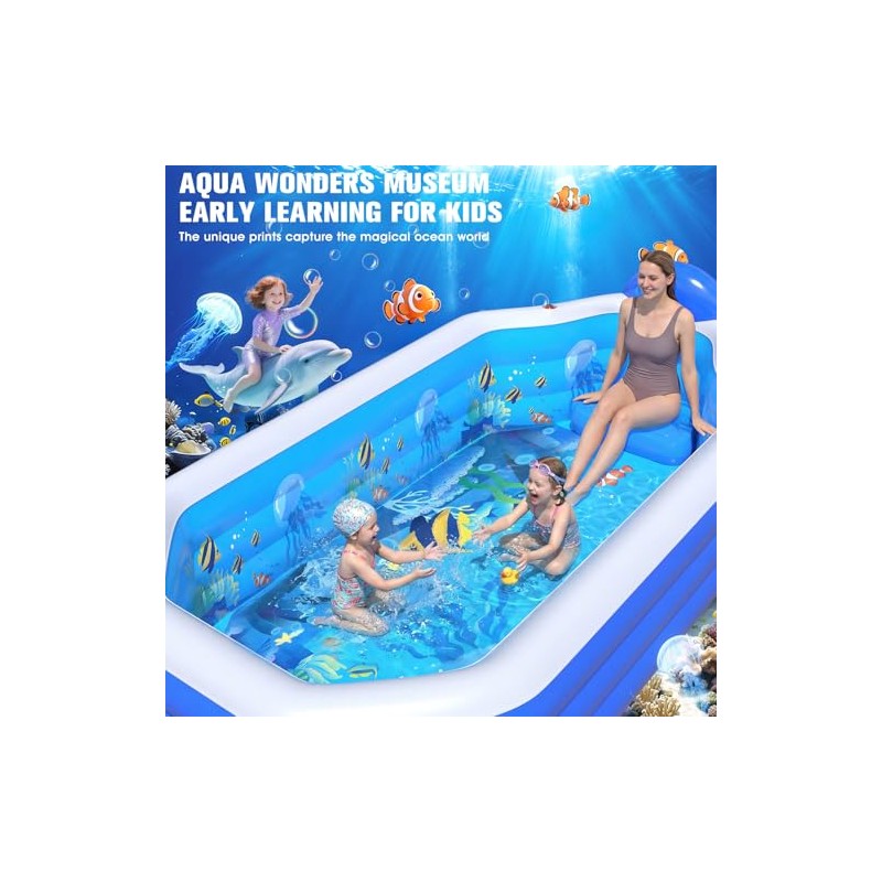 2026 Inflatable Pool with Canopy, Large Inflatable Pool for Kids,Adults,