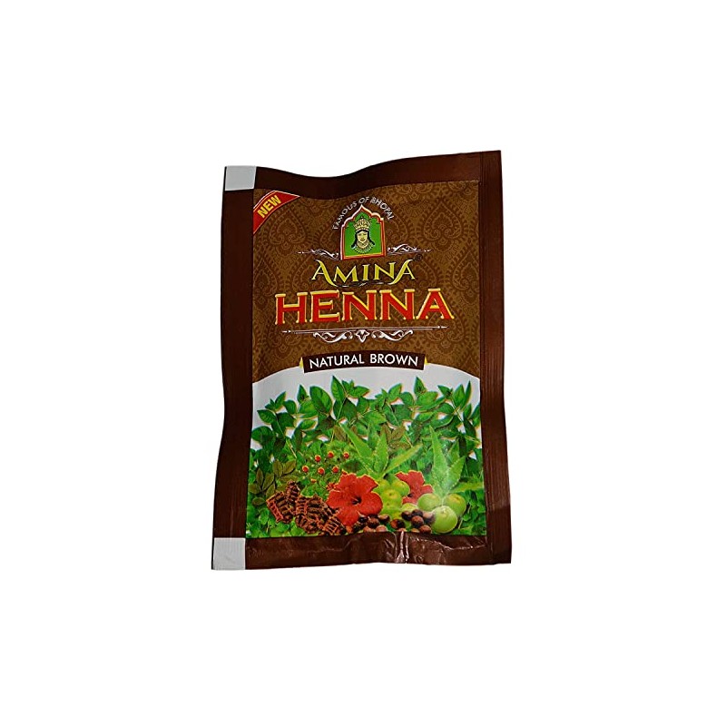 Amina Henna Powder, Brown, (Pack of 10)