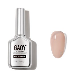 GAOY 16ml Rubber Base Gel, Jelly Builder Base Nail Gel Nude Sheer Pink, 3-in-1 Soak Off Nail Strengthener UV Light Cure, 02 Nude Jelly