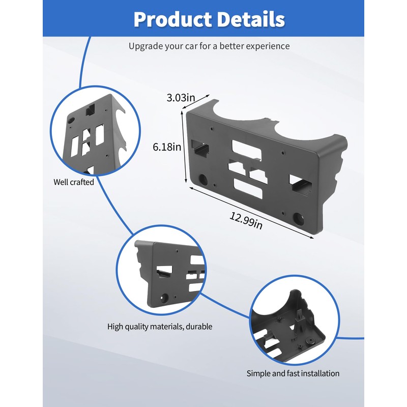 DSWSQ Front Bumper License Plate Frame Bracket Holder Compatible with