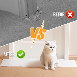 Uross Carpet Protector for Pets - 3.6FT White Round Corner Plastic Mat, Under Door Anti-Scratch Protector for Doorway, Stop Cats from Scratching Carpet