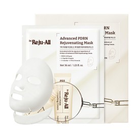 Dr.Reju-All Advacned PDRN Rejuvenating Mask – Face & Neck Korean Sheet Mask with 1,200ppm PDRN, Collagen & Copper Peptides – Hydrating & Soothing, Skin Repair (36g x 4EA)