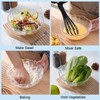 5 x Clear Plastic Salad Bowls, Reusable Mixing Serving Bowls