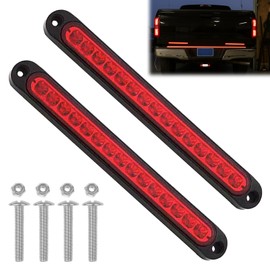 Menibeuty Pack of 2 12-24 V 15 LEDs Rear Light Motorcycle Waterproof Stop Turn Rear Fog Light LED Identification Light Rear Light with Brake Light for Off-Road Truck Pickup Car RV