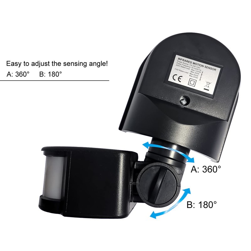 Mageway Waterproof Wall Mounted 1200W Incandescent Motion Infrared Sensor Switch