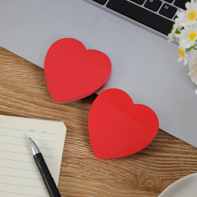Evergreen Goods 12 Pads Red Heart Shaped Sticky Post Notes