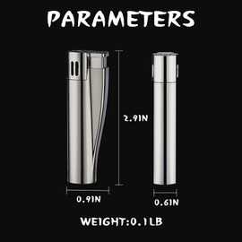 KAIEOMGN - Encendedor de butano, bolsillo ajustable a prueba de viento, encendedor de llama Jet para velas, camping, barbacoa, cocina (sin gas) (hielo negro)