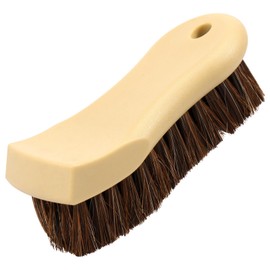 Long Bristle Horse Hair Leather Cleaning Brush, Deep Cleaning Leatherware Brush, Comfortable Grip Horsehair Shine Leather Scrub for Car Interior Seat, Carpet, Furniture and Shoes (Beige White)
