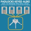 Zarker J45S keyed Alike Padlocks, Heavy Duty Stainless Steel Shackle