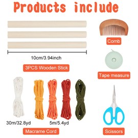 FREEBLOSS 2 Set Macrame Pumpkin Wall Hanging Macrame Pumpkin Decoration with Detailed Instruction Handmade Bohemian Wall Art Macrame Supplies Kit for Beginners