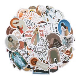 100 PCS Jesus Stickers Christian Stickers Inspirational Stickers Jesus Faith Stickers Vinyl Waterproof Bible Journaling Supplies Stickers for Water Bottle Phone Bumper Computer Guitar Religious Gift
