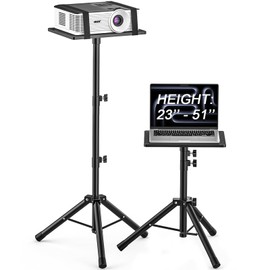 GLEAM Projector Stand Tripod from 23" to 51", Laptop Tripod Stand with Elastic Band, Height Adjustable for Office, Home, Stage, Studio, Multifunctional DJ Rack Stand