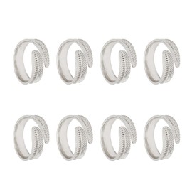 8Pcs Elegant Leaf Napkin Rings Holder Add Beauty Alloy Napkin Rings Holder Wedding Banquet Metallic Leaf Napkin Rings for Table Decorations