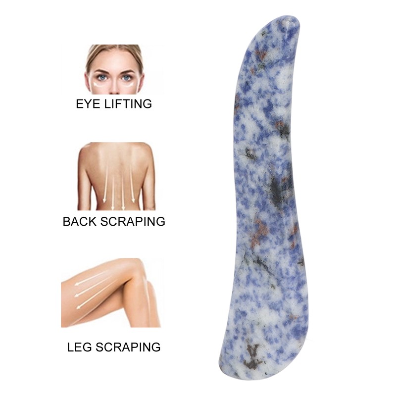Portable Gua Sha Board Blue Jade Stone Facial Gua Sha