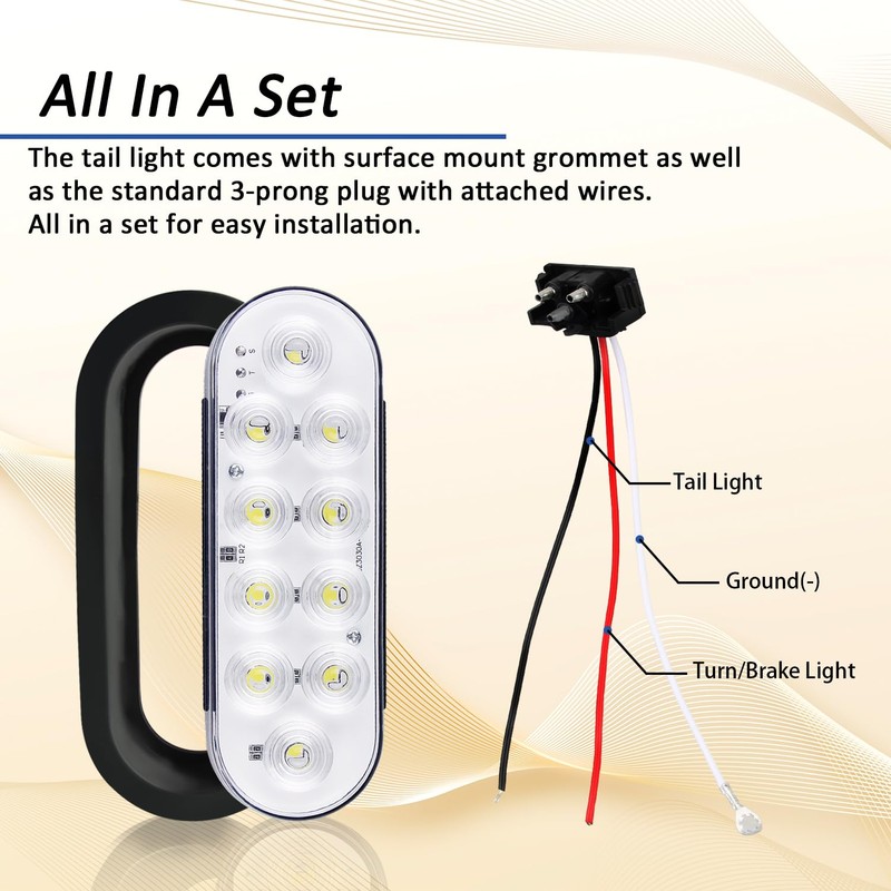 Avenemark 2 pcs 6 Inch Rubber Grommets White Light Sets
