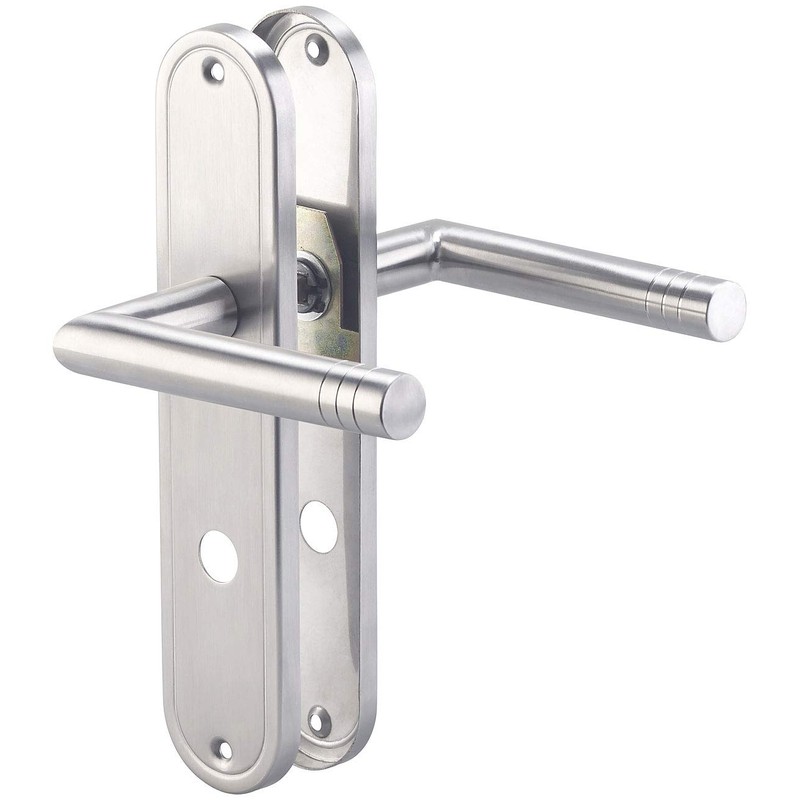 AGT Door lever: Stainless Steel Door Fitting Set for bathroom