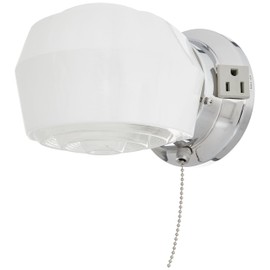 Boston Harbor W39CH01LS-34473L 6890727 Dimmable Wall Light Fixture with Pull Chain, (1) 60/13 W, Medium, A19/Cfl Lamp, Chrome