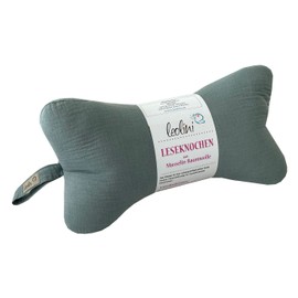 Leseknochen ergonomisches Nackenkissen aus Musselin verschiedene Farben mit Namen Personalisierung | Nackenkissen Dekokissen