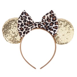 DRESHOW Mouse Ears Bow Headbands Glitter Party Decoration Cosplay Costume for Women