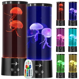Lunartec Quallenlampen: 2er Set LED-Quallen-Leuchte, 17 Farben, 4 Modi, 3 Helligkeiten, Fernbe (Aquarium-Stimmungslampen, Atmosphärenlampe)