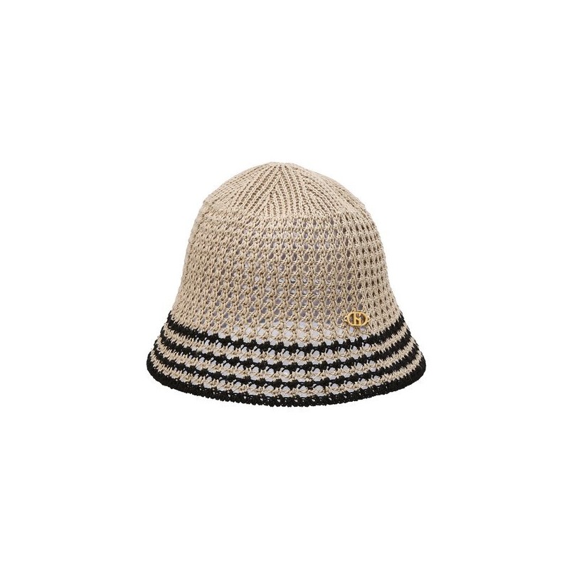 Hazzys (광주신세계)베이지 라인배색 면혼방 벙거지모자 HILG5E110I2 (Beige Line Color-Blocked Cotton