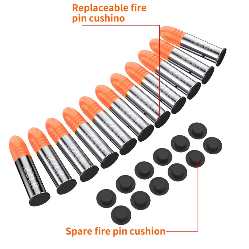 Befbox 22LR Snap Caps Training Dummy Rounds Practice Safe Loading,Orange,