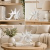 Coastal Nautical Beach Decor White Conch Resin Statue